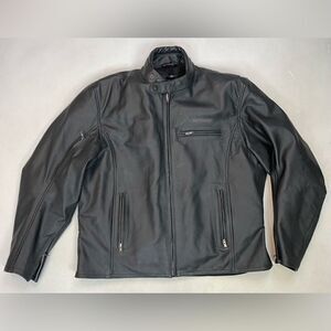 Fieldsheer Deuce Motorcycle Leather Jacket Men Size 48 Black